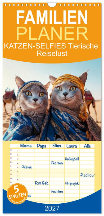 KATZEN-SELFIES Tierische Reiselust (CALVENDO Familienplaner 2027)