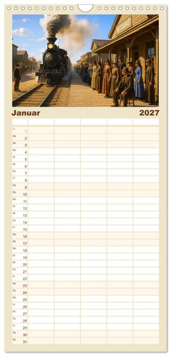 Cowboy Alltag und Western Staub (CALVENDO Familienplaner 2027)