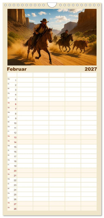 Cowboy Alltag und Western Staub (CALVENDO Familienplaner 2027)