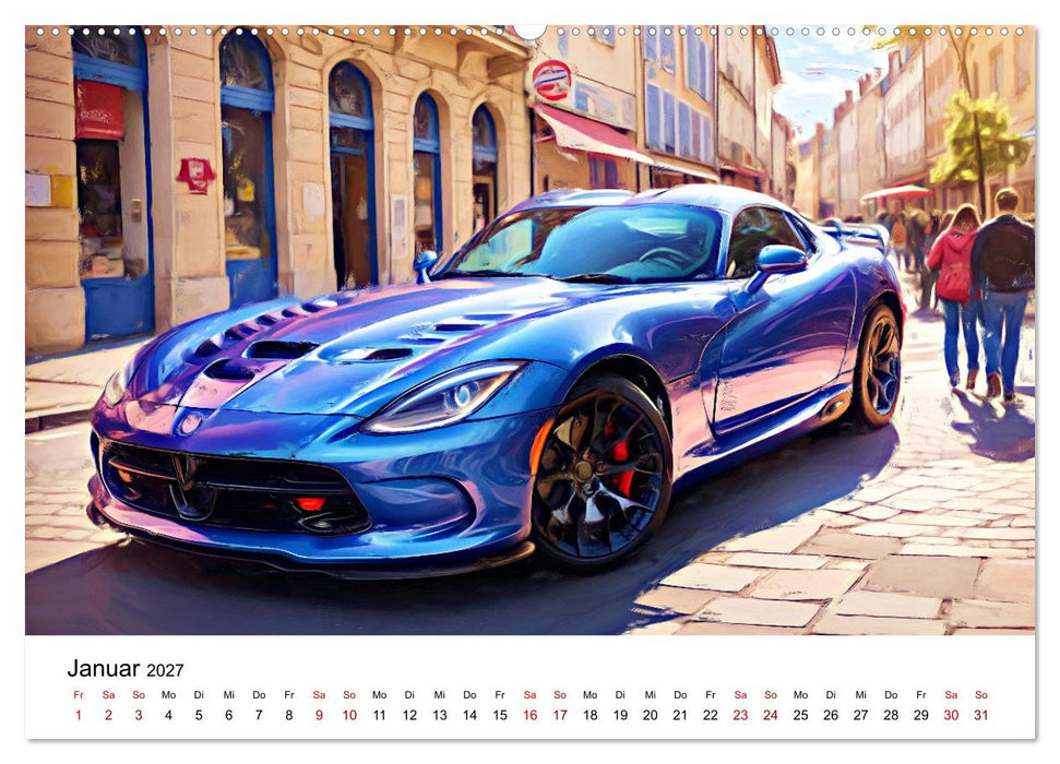 Sportwagen - Digital Arts by Jean-Louis Glineur (CALVENDO Wandkalender 2027)