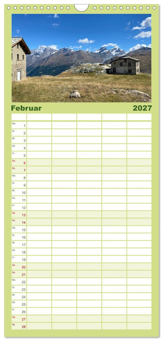 Alpenauszeit - Die Berghütten unserer Alpen (CALVENDO Familienplaner 2027)