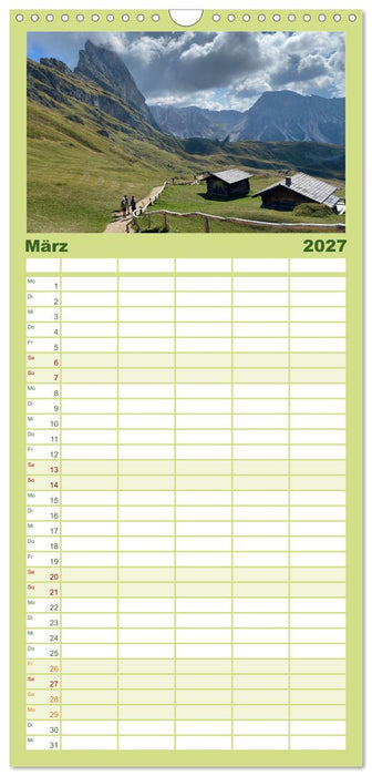 Alpenauszeit - Die Berghütten unserer Alpen (CALVENDO Familienplaner 2027)