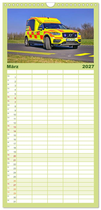 Einsatzfahrzeuge 112 (CALVENDO Familienplaner 2027)