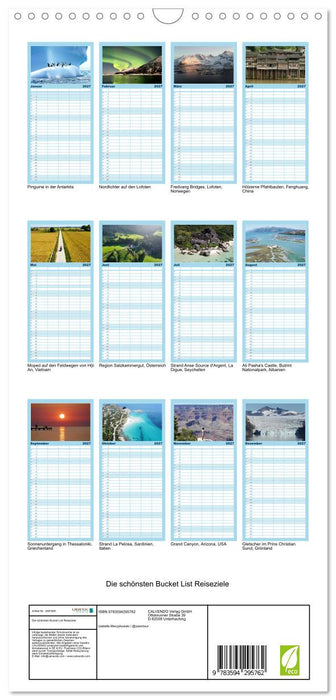 Die schönsten Bucket List Reiseziele (CALVENDO Familienplaner 2027)