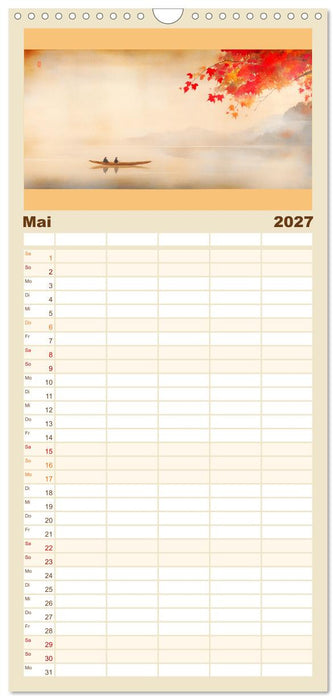 Japan. Eine künstlerische Reise im Aquarellstil (CALVENDO Familienplaner 2027)