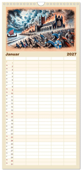 Die Wikingerzeit - Helden, Könige und Entdeckungen (CALVENDO Familienplaner 2027)
