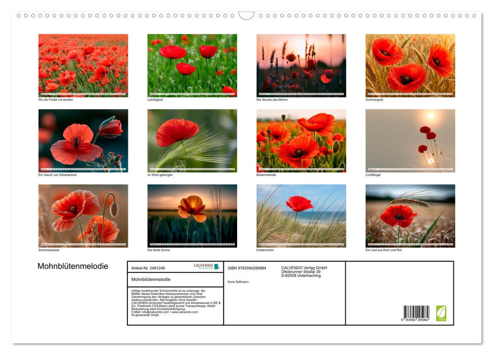 Mohnblütenmelodie (CALVENDO Wandkalender 2027)