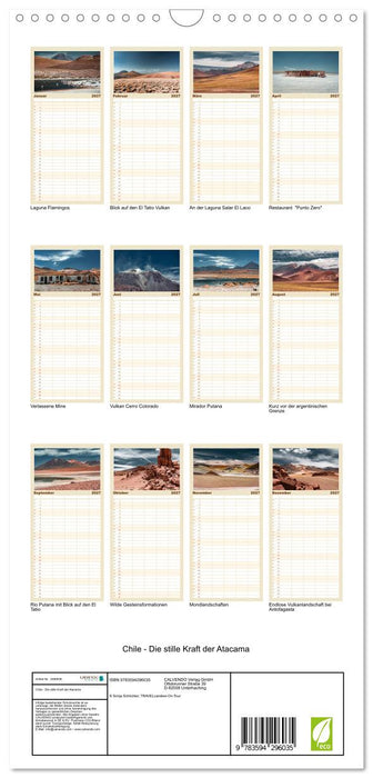 Chile - Die stille Kraft der Atacama (CALVENDO Familienplaner 2027)