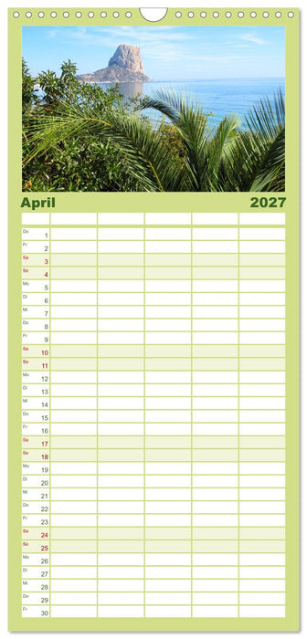 Alicante - Benidorm - Calp (CALVENDO Familienplaner 2027)