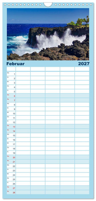 La Reunion - Traumhafte Küsten und Hochgebirge (CALVENDO Familienplaner 2027)