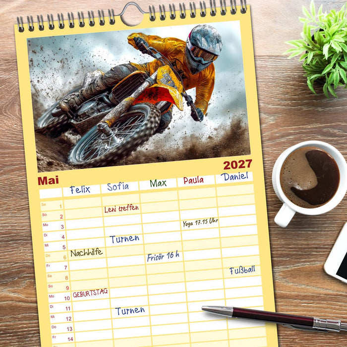 Motocross - Highspeed durch das Jahr (CALVENDO Familienplaner 2027)
