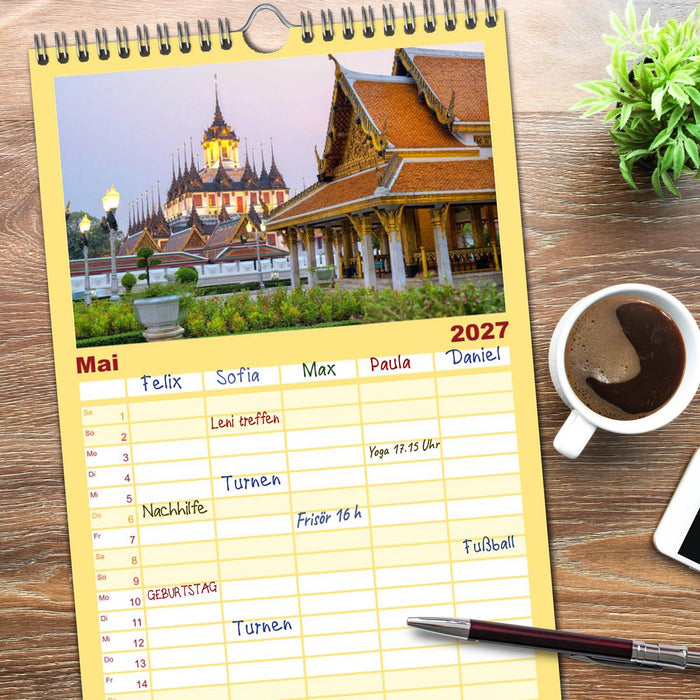 BANGKOK Hauptstadt von Thailand (CALVENDO Familienplaner 2027)
