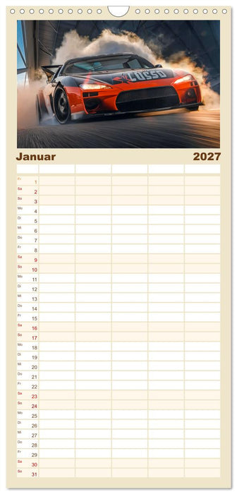 Fantasievolle Rennautos - Im Rausch der Geschwindigkeit (CALVENDO Familienplaner 2027)