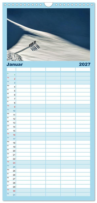 Skimountaineering - Erobere die Berge im Winter (CALVENDO Familienplaner 2027)