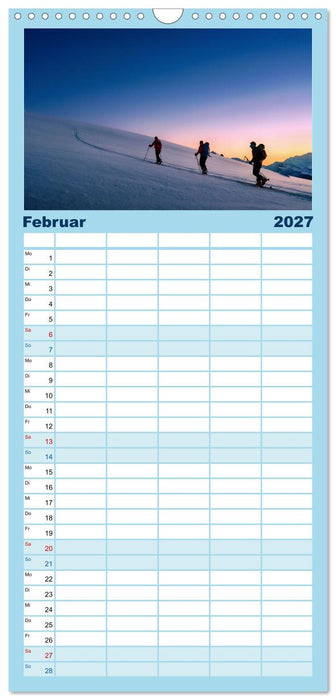 Skimountaineering - Erobere die Berge im Winter (CALVENDO Familienplaner 2027)