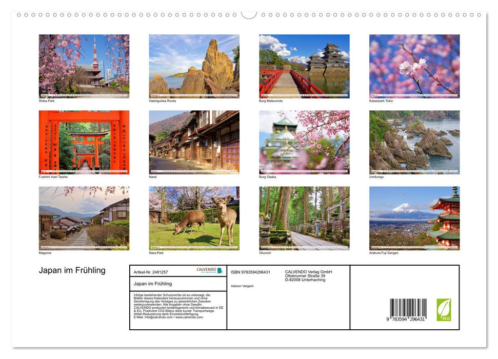 Japan im Frühling (CALVENDO Premium Wandkalender 2027)