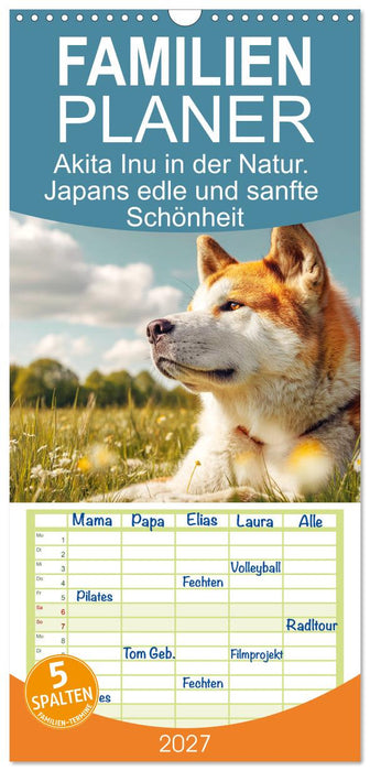 Akita Inu in der Natur. Japans edle und sanfte Schönheit (CALVENDO Familienplaner 2027)