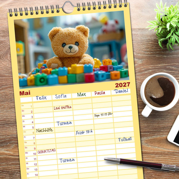 Teddy Babykalender - Jeden Monat zum Knuddeln süß (CALVENDO Familienplaner 2027)