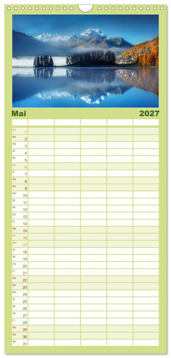 Bergstille - Landschaften, die berühren (CALVENDO Familienplaner 2027)