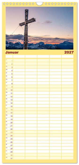 Leuchtende Dolomiten (CALVENDO Familienplaner 2027)