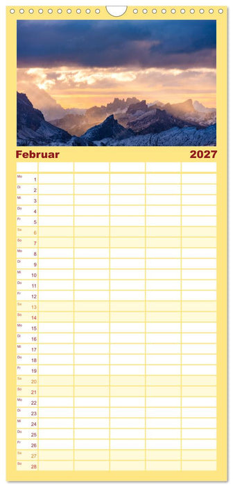 Leuchtende Dolomiten (CALVENDO Familienplaner 2027)