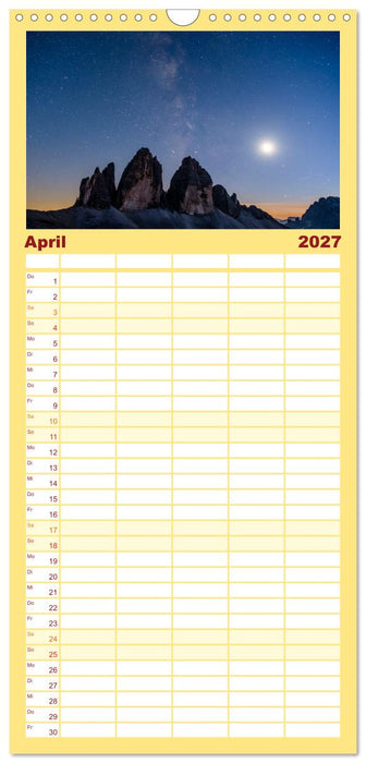 Leuchtende Dolomiten (CALVENDO Familienplaner 2027)