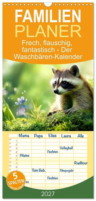 Frech, flauschig, fantastisch - Der Waschbären-Kalender (CALVENDO Familienplaner 2027)