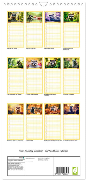 Frech, flauschig, fantastisch - Der Waschbären-Kalender (CALVENDO Familienplaner 2027)