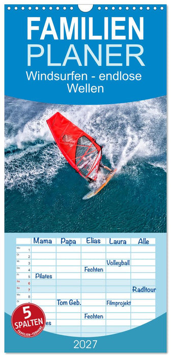 Windsurfen - endlose Wellen (CALVENDO Familienplaner 2027)