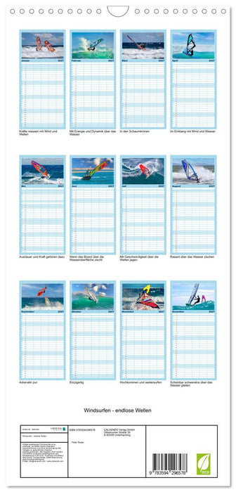 Windsurfen - endlose Wellen (CALVENDO Familienplaner 2027)