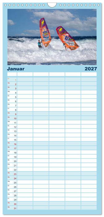 Windsurfen - endlose Wellen (CALVENDO Familienplaner 2027)