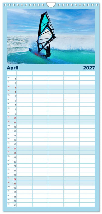 Windsurfen - endlose Wellen (CALVENDO Familienplaner 2027)