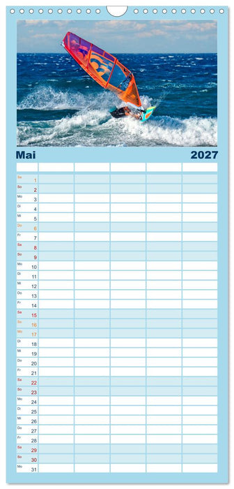 Windsurfen - endlose Wellen (CALVENDO Familienplaner 2027)