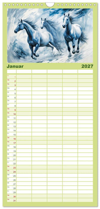 Jahr des Pferdes - Der unbezähmbare Geist der Pferde (CALVENDO Familienplaner 2027)