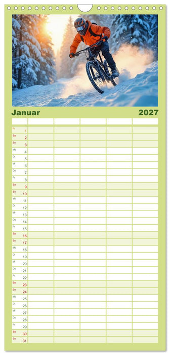 Elemental Ride. Mountainbike-Action durch Schnee, Matsch, Sonne und Laub (CALVENDO Familienplaner 2027)