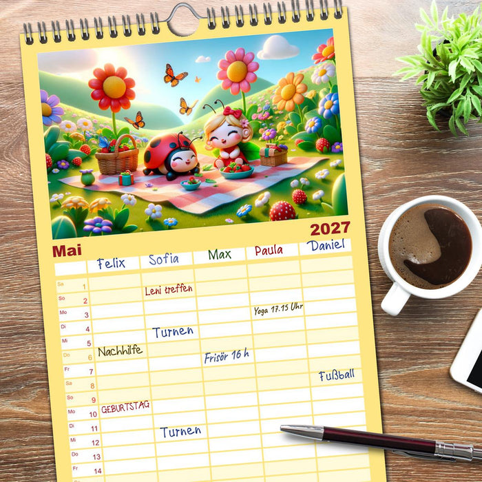 Kleine Käfer, große Abenteuer: Ein Jahreskalender für Kinder (CALVENDO Familienplaner 2027)