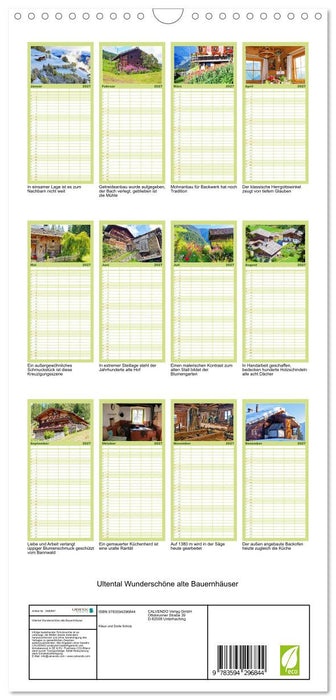 Ultental Wunderschöne alte Bauernhäuser (CALVENDO Familienplaner 2027)