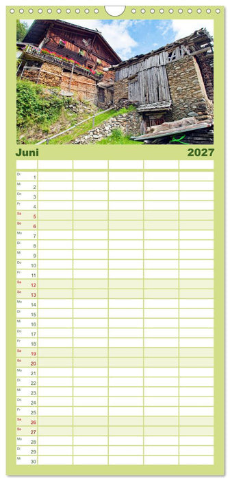 Ultental Wunderschöne alte Bauernhäuser (CALVENDO Familienplaner 2027)