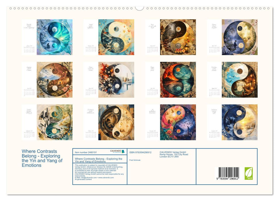 Where Contrasts Belong - Exploring the Yin and Yang of Emotions (CALVENDO Premium-Calendar 2027)