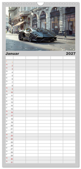 Schnelle Sportwagen (CALVENDO Familienplaner 2027)