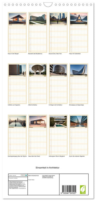Einsamkeit in Architektur (CALVENDO Familienplaner 2027)