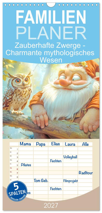 Zauberhafte Zwerge - Charmante mythologisches Wesen (CALVENDO Familienplaner 2027)
