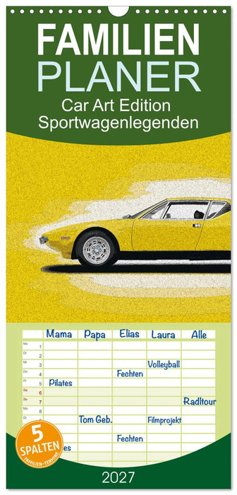 Car Art Edition Sportwagenlegenden (CALVENDO Familienplaner 2027)