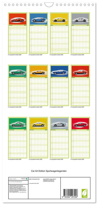 Car Art Edition Sportwagenlegenden (CALVENDO Familienplaner 2027)