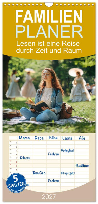 Lesen ist eine Reise durch Zeit und Raum (CALVENDO Familienplaner 2027)