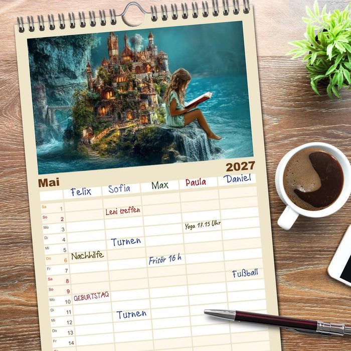 Lesen ist eine Reise durch Zeit und Raum (CALVENDO Familienplaner 2027)