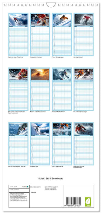 Kufen, Ski & Snowboard (CALVENDO Familienplaner 2027)
