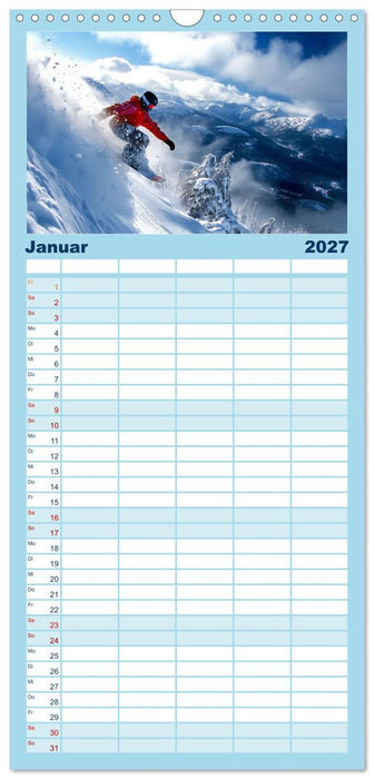 Kufen, Ski & Snowboard (CALVENDO Familienplaner 2027)