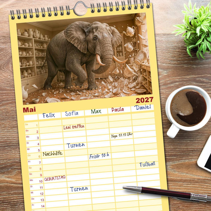Tierische Redewendungen - Ein Kalender voller Sprüche und Sprachbilder (CALVENDO Familienplaner 2027)