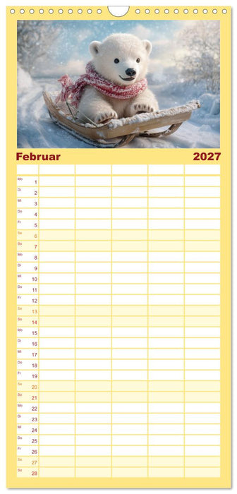 Kleiner Eisbär und die große Welt (CALVENDO Familienplaner 2027)